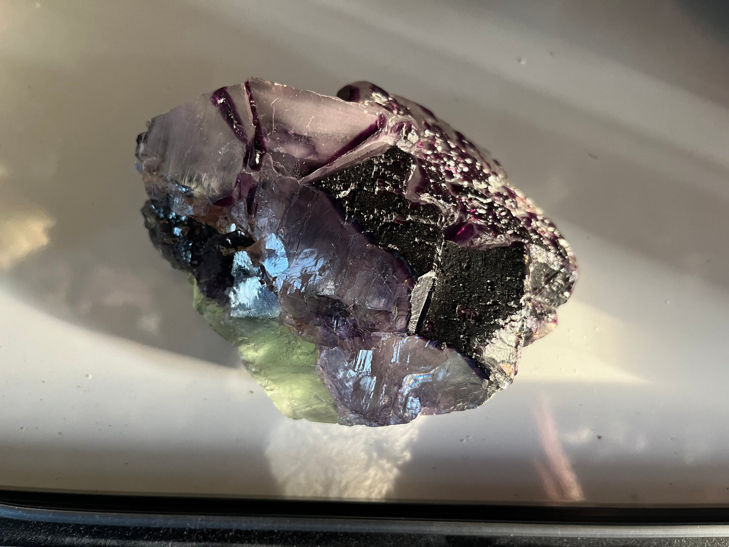 Fluorite bicolore Camissinone mine, Lombardie, Italie DA217