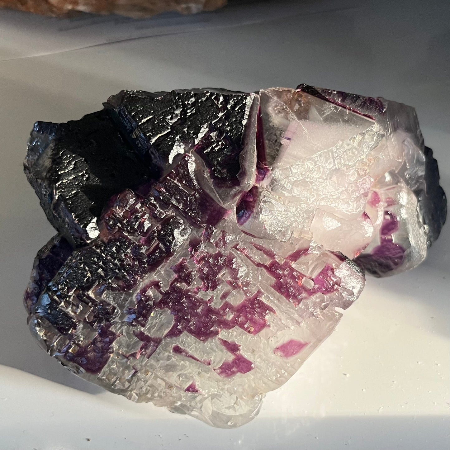 Fluorite bicolore Camissinone mine, Lombardie, Italie DA217