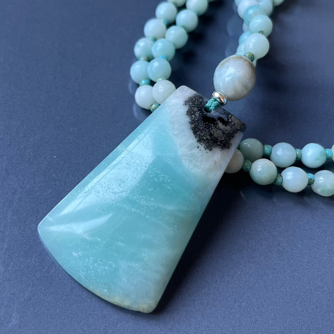 Collier MALA avec pendentif en amazonite