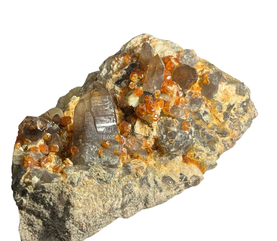 Spessartine quartz fumé, feldspar Chine DA191