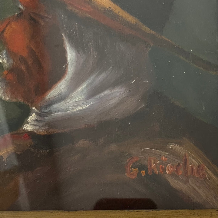 tableau homme au chapeau de G Rioche