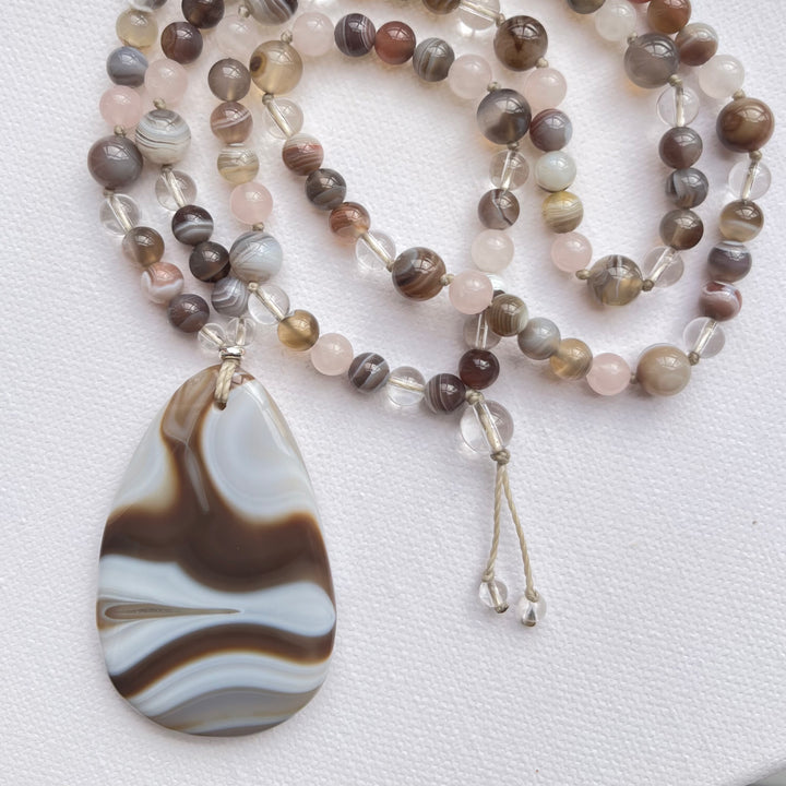 Collier MALA avec pendentif en agate