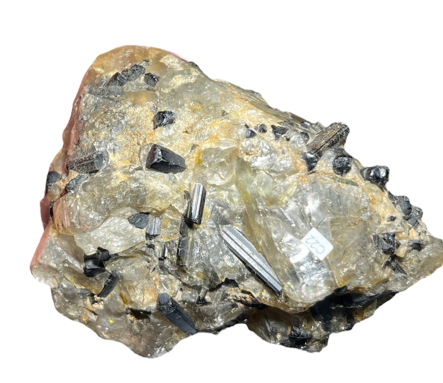 Tourmaline noire Schorl dans un quartz Brésil C22