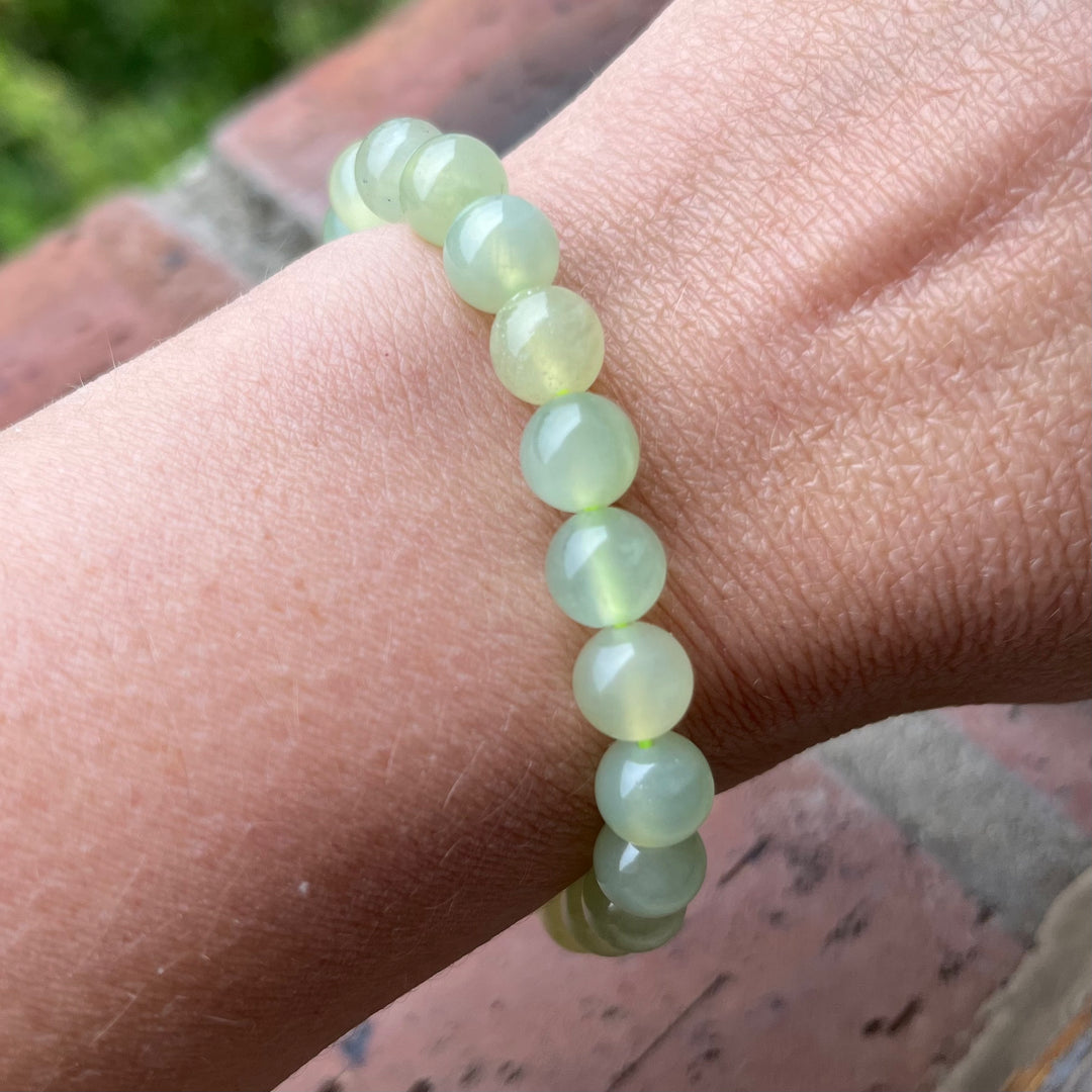 SERPENTINE bracelet ("Chinese jade") 8 mm ball stones