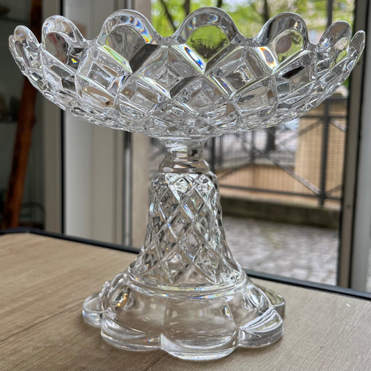Baccarat art deco crystal compote bowl