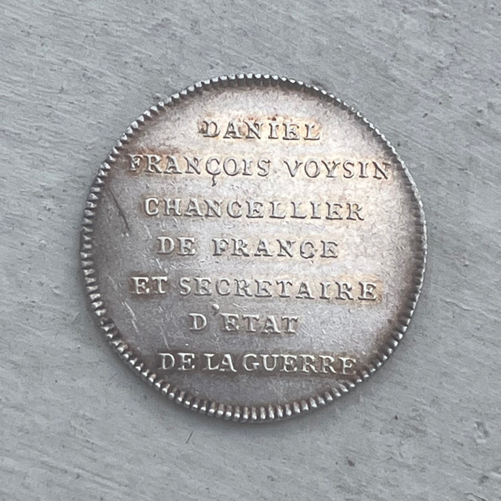 Jeton argent , Chancelier Voizin extraordinaire des guerres 1715