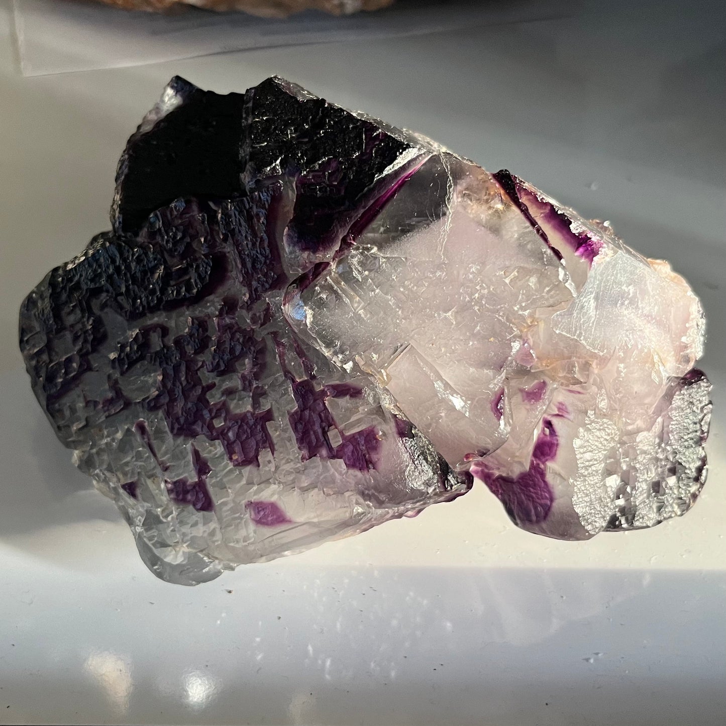 Fluorite bicolore Camissinone mine, Lombardie, Italie DA217