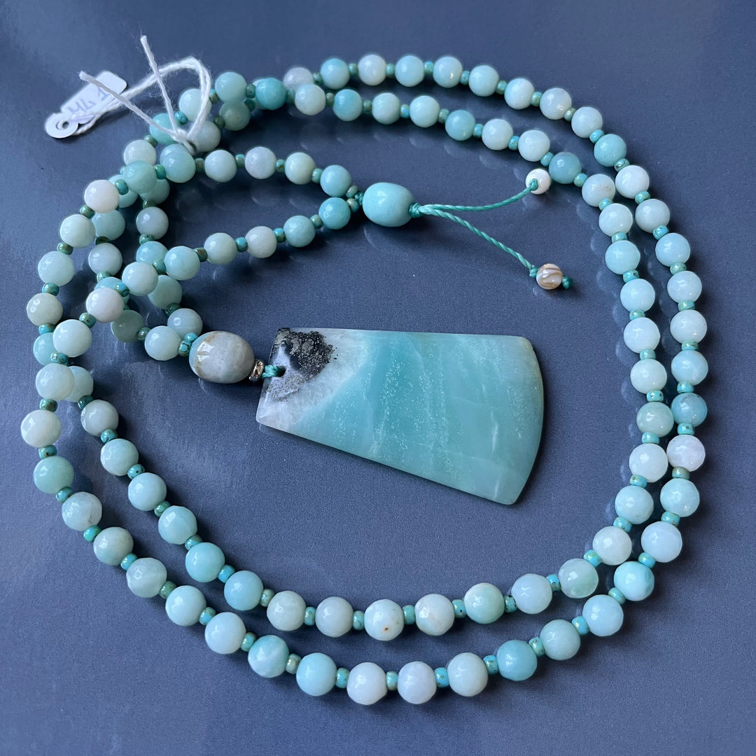 Collier MALA avec pendentif en amazonite