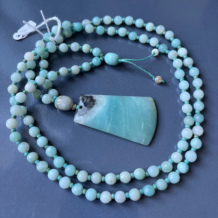 Collier MALA avec pendentif en amazonite