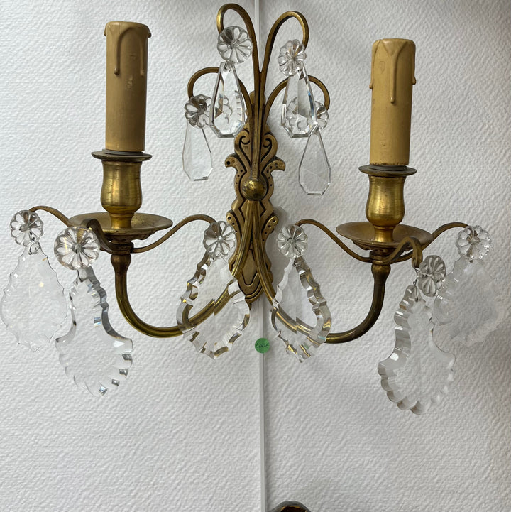 appliques bronze et pampilles cristal style louis xv transition