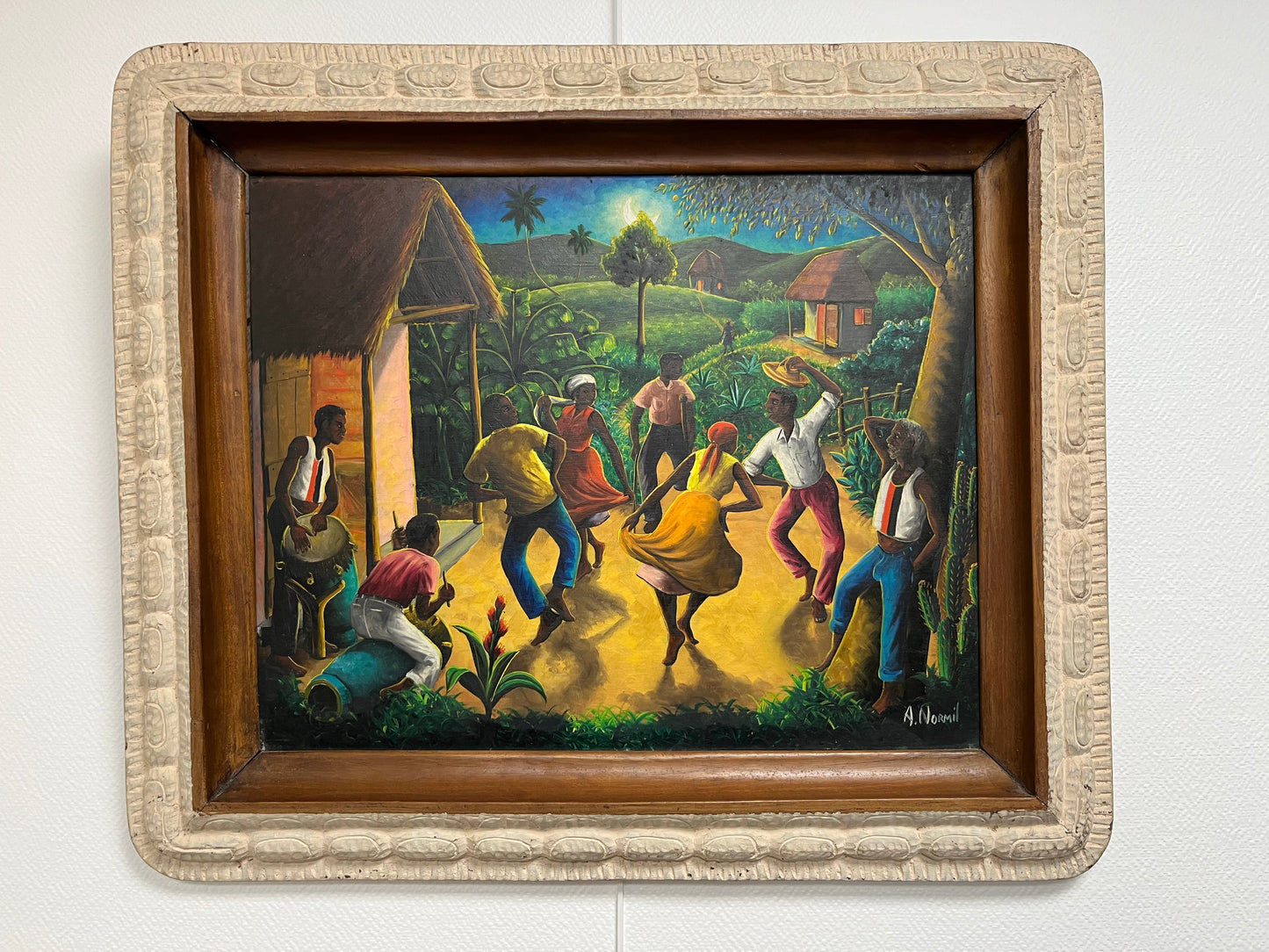 Tableau Haïti de André Normil huile sur masonite