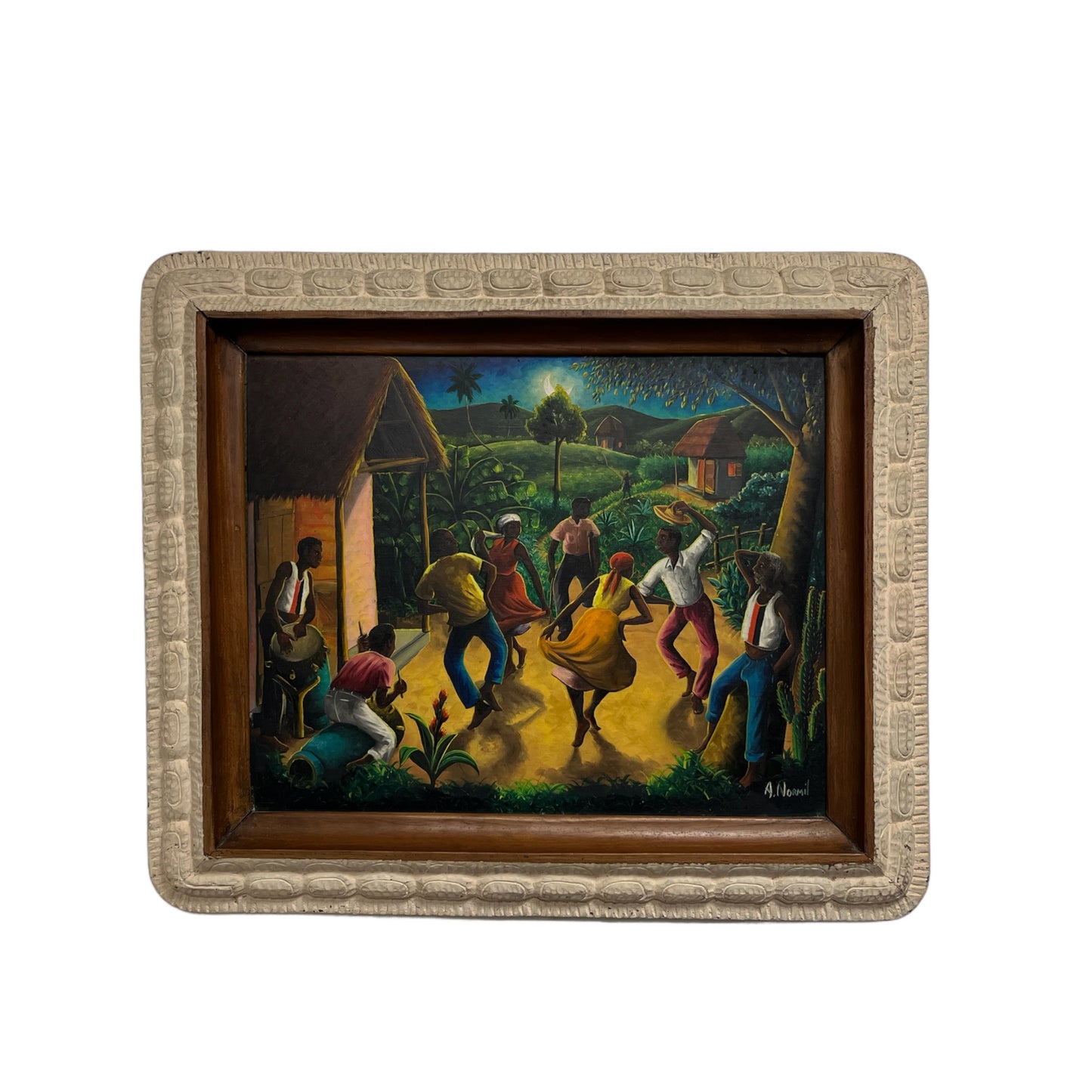 Tableau Haïti de André Normil huile sur masonite