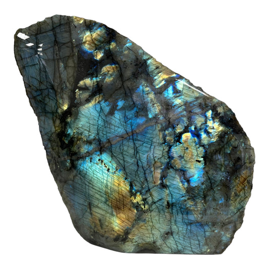 Large labradorite from Madagascar 10.8 kg one side polished