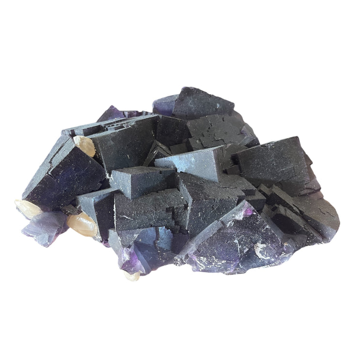 Fluorit Violette Zonée mit Calcit Denton Mine Illinois USA DB13