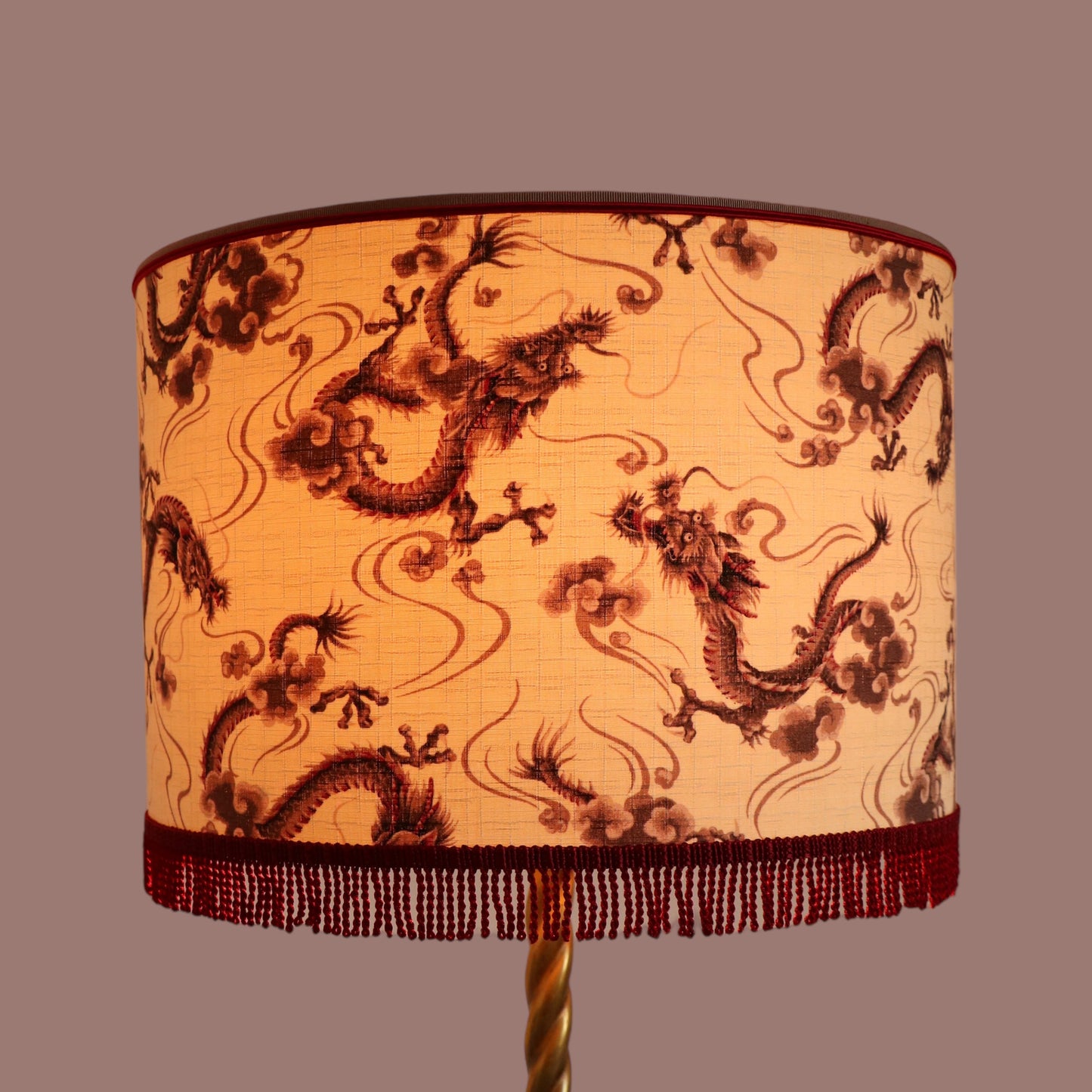 DRAGONS lampshade laminated in Japanese fabric, ref D1