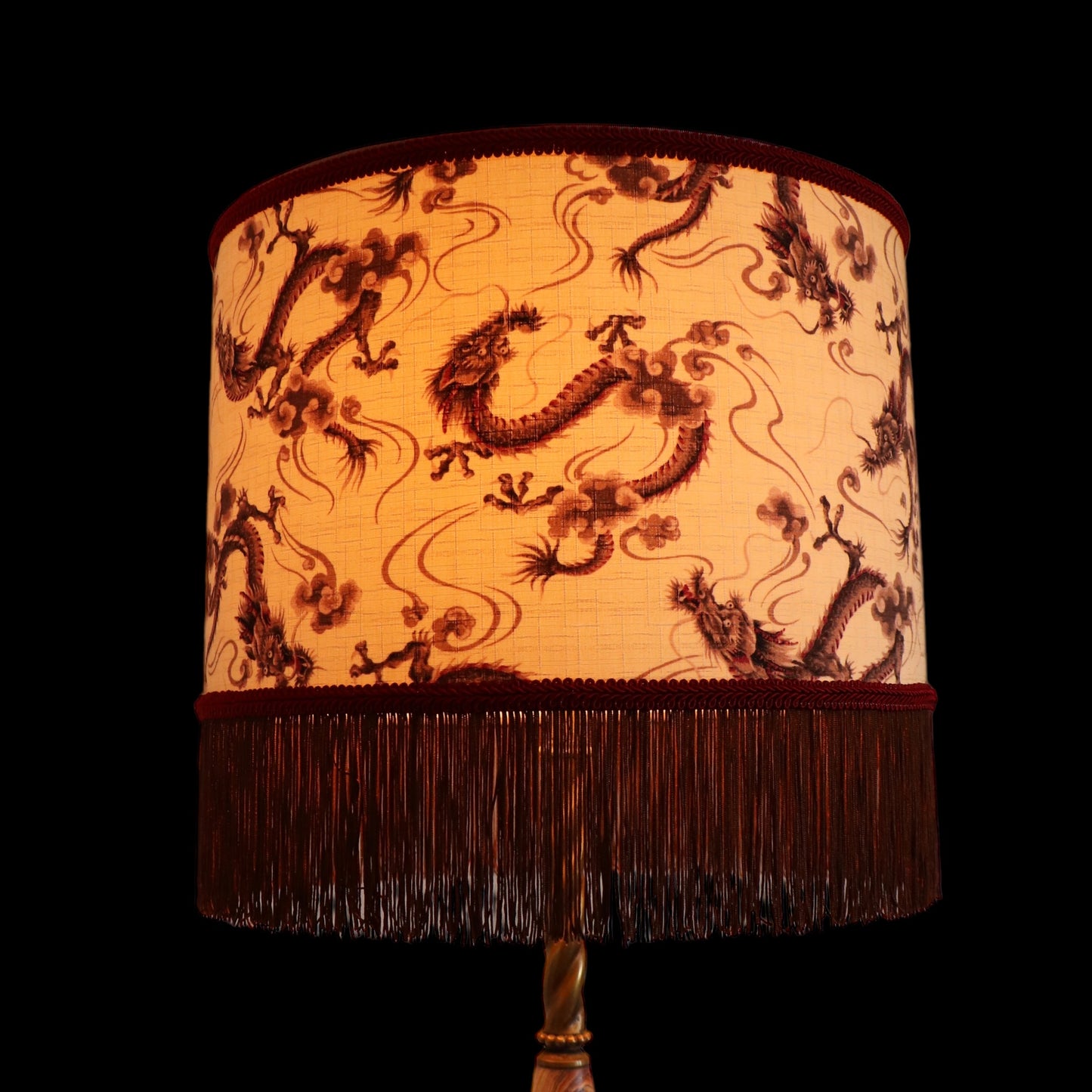 DRAGONS lampshade laminated in Japanese fabric, ref D2