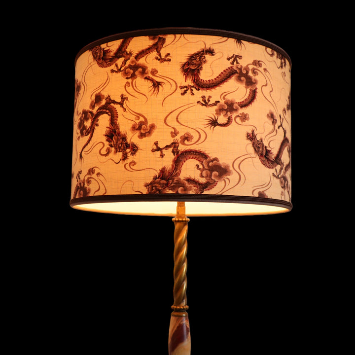 DRAGONS lampshade laminated in Japanese fabric, ref D4