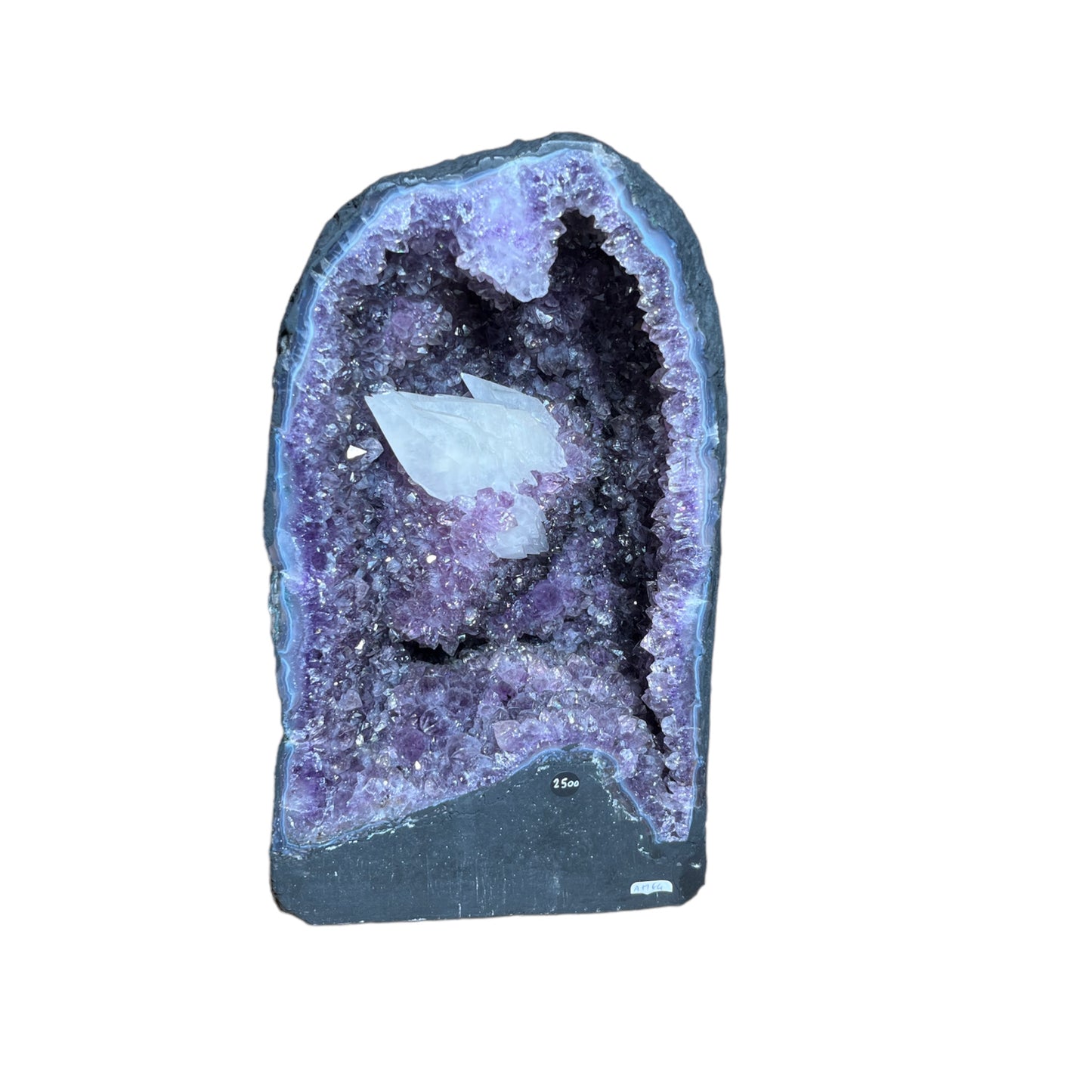 Amethyst and calcite geode Brazil AMG4