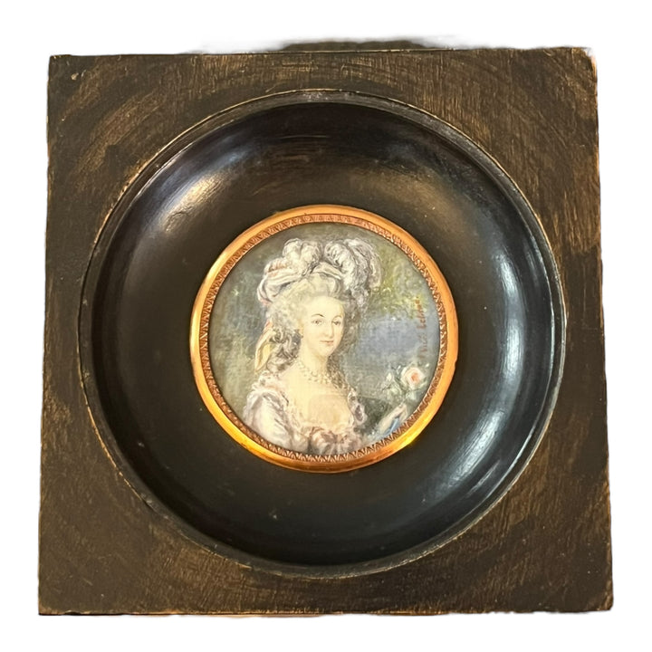 Marie Antoinette Miniature Portrait Sur Ivory according to Elizabeth Vigée Lebrun