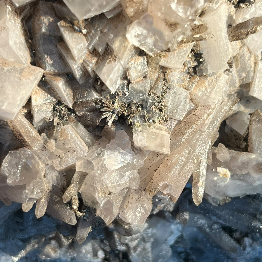 Calcite,quartz,galène sur sphalerite Madan Bulgarie DB33