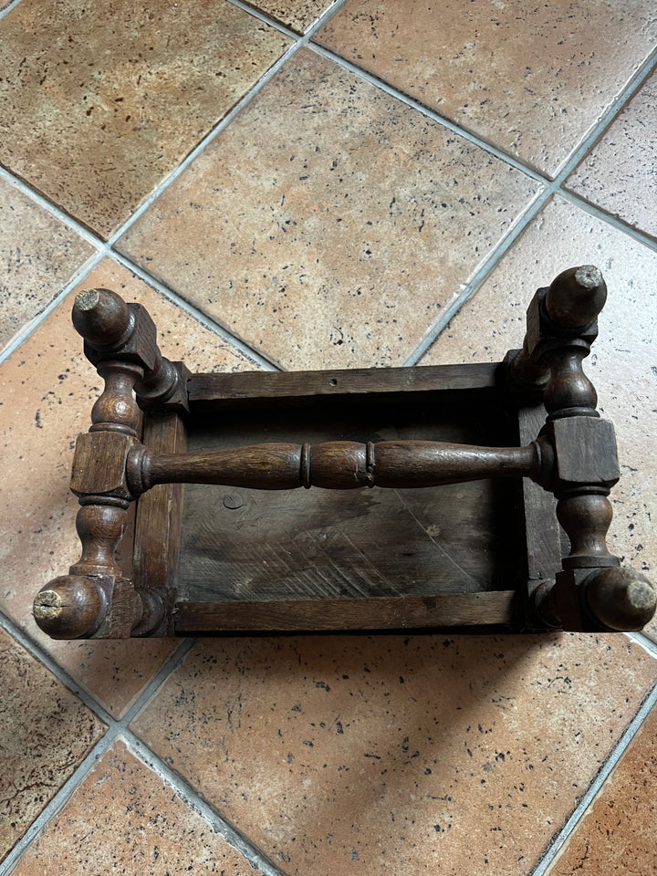 repose pied vintage en bois