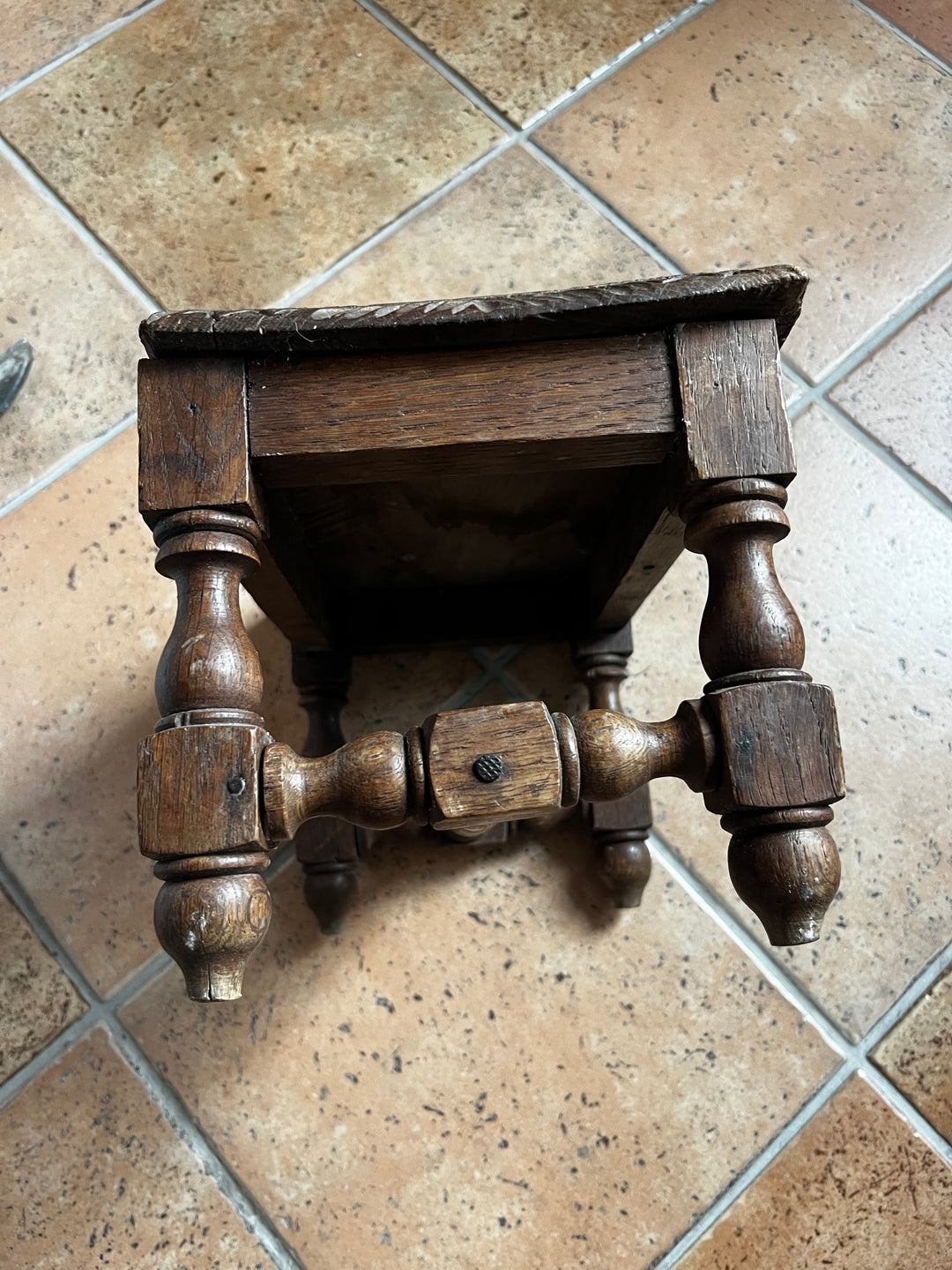 repose pied vintage en bois