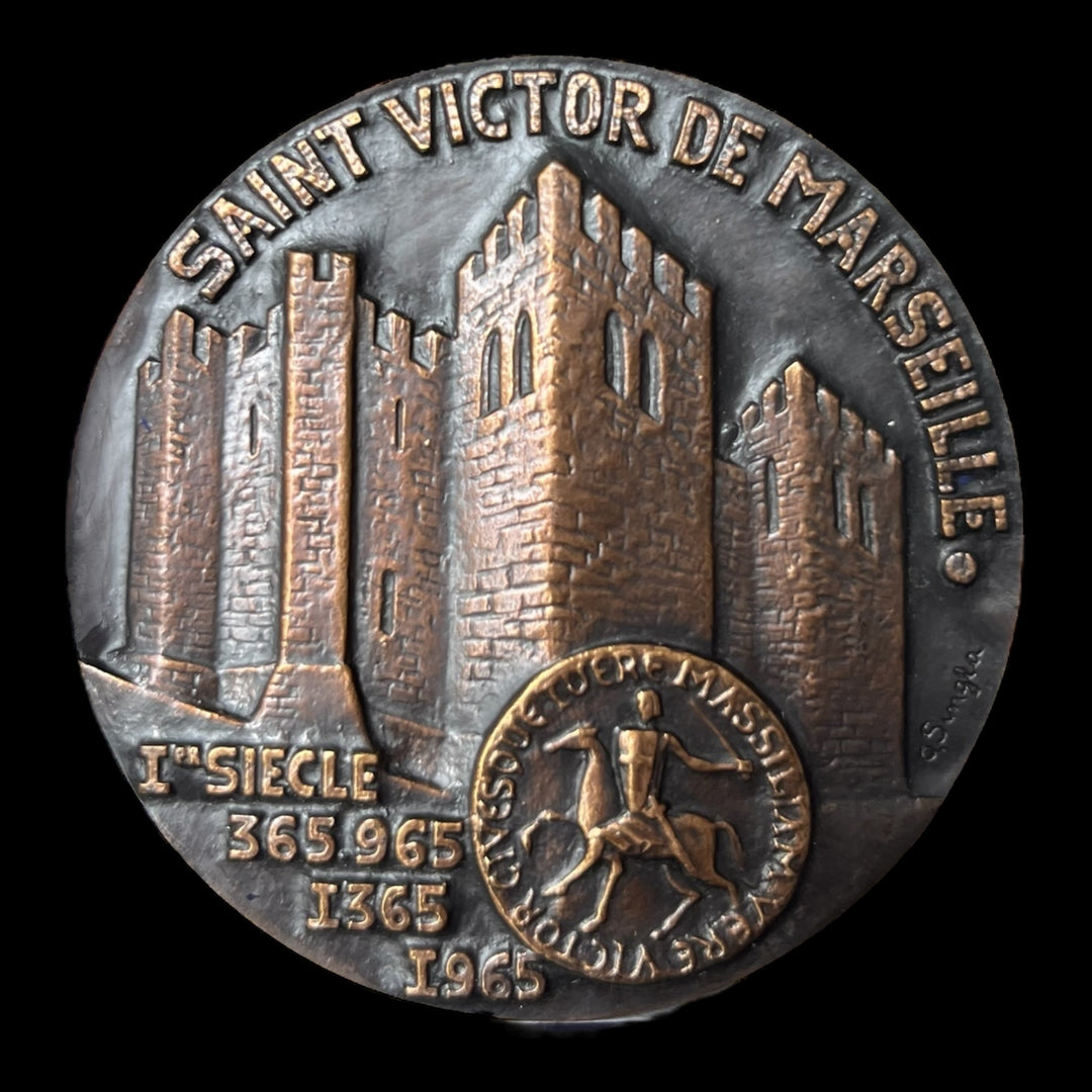 Шоколадная бронзовая медаль Святого Виктора де Марселя с Urban V 1365-1965