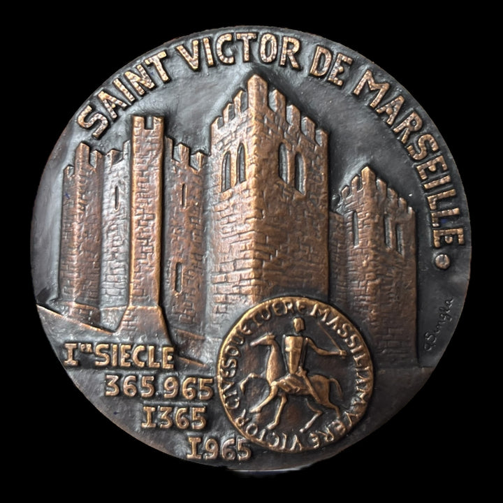 Шоколадная бронзовая медаль Святого Виктора де Марселя с Urban V 1365-1965