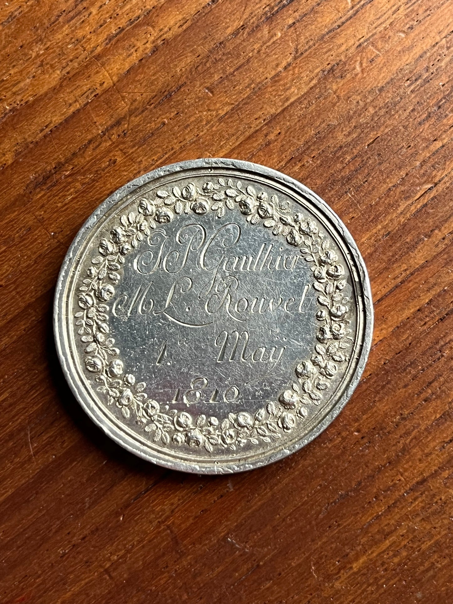Серебряная медаль «Женитьба 1 мая 1810 г.»