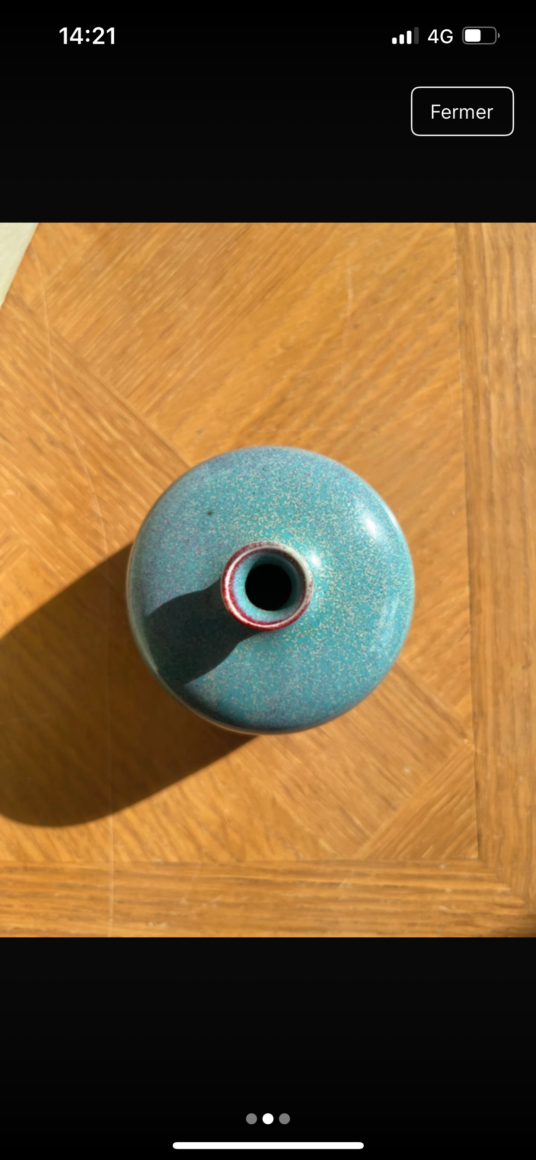 vase soliflore turquoise de Julien Comte années 1970