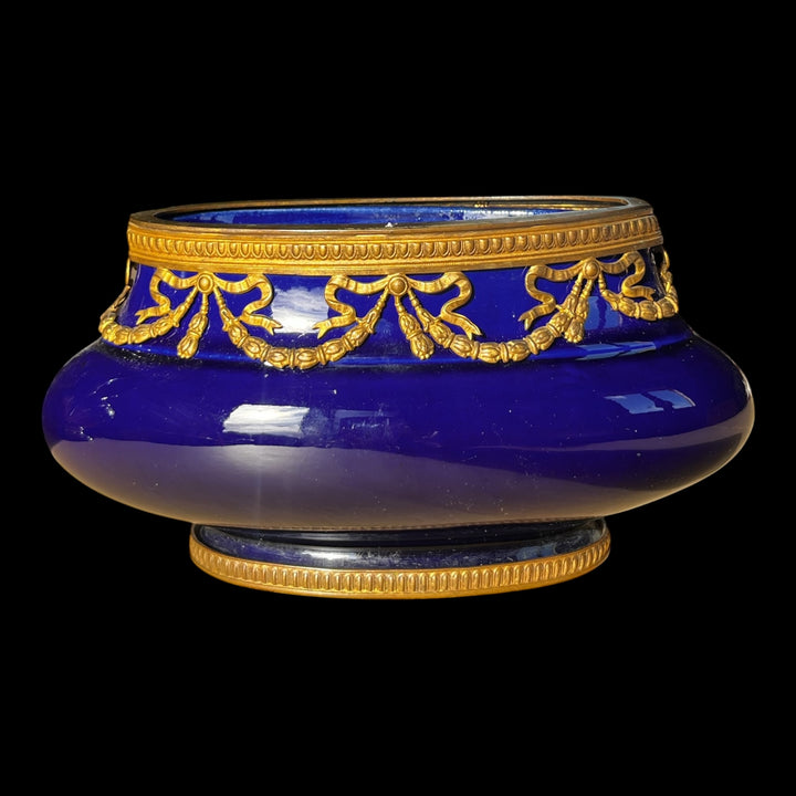 Cobalt blue ceramic planter 19th century
