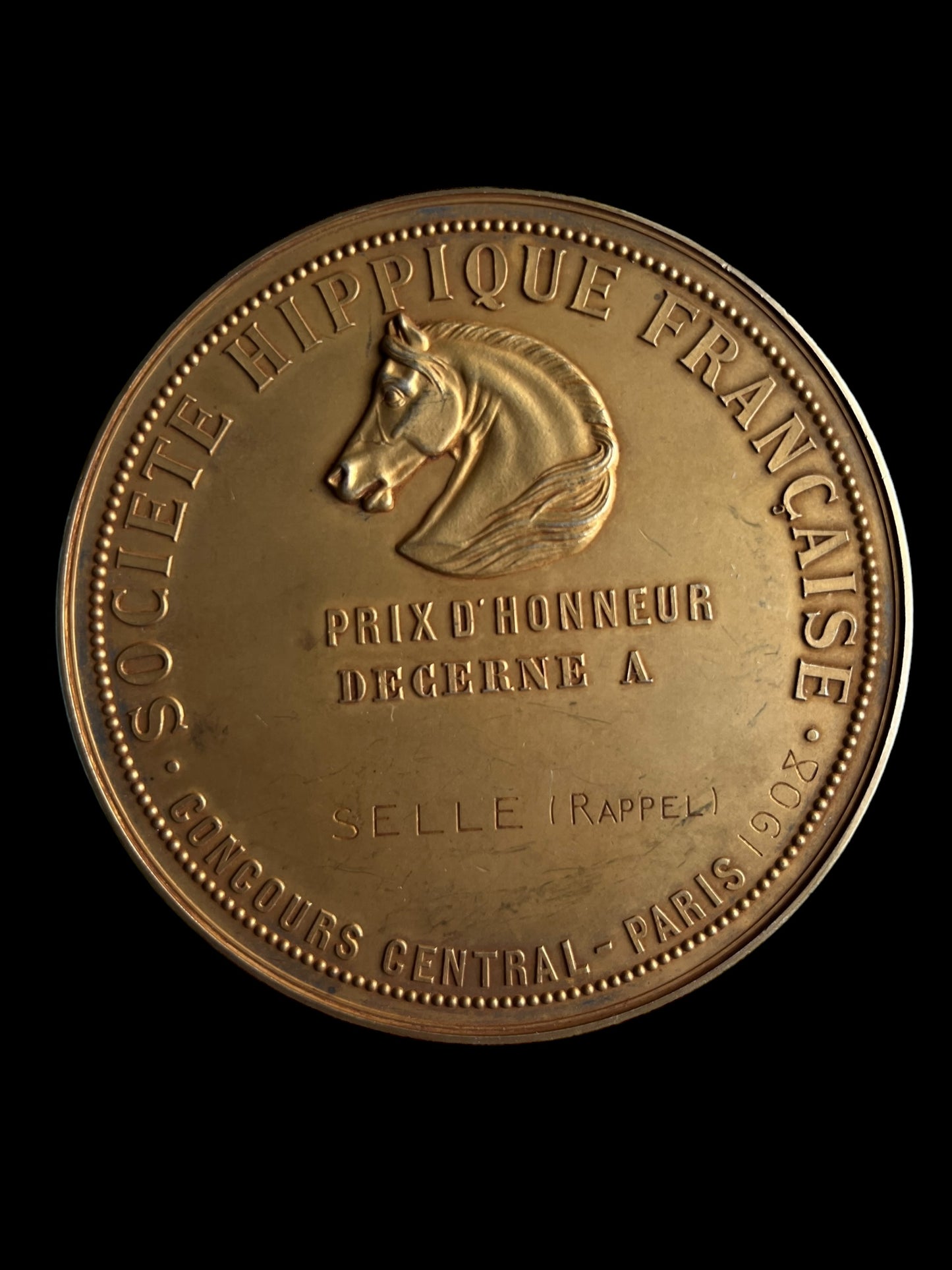 Large silver medal central horse competition of Paris 1908