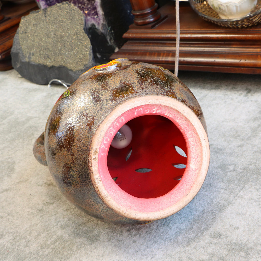 Lampe vintage Walter Gerhards – modèle 7055-50 – Fat Lava – West Germany, avec abat-jour en soie
