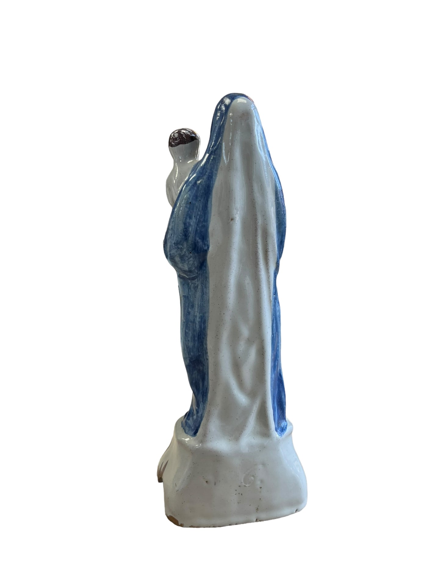 Statue de la vierge à l’enfant faïence de Nevers XIXe
