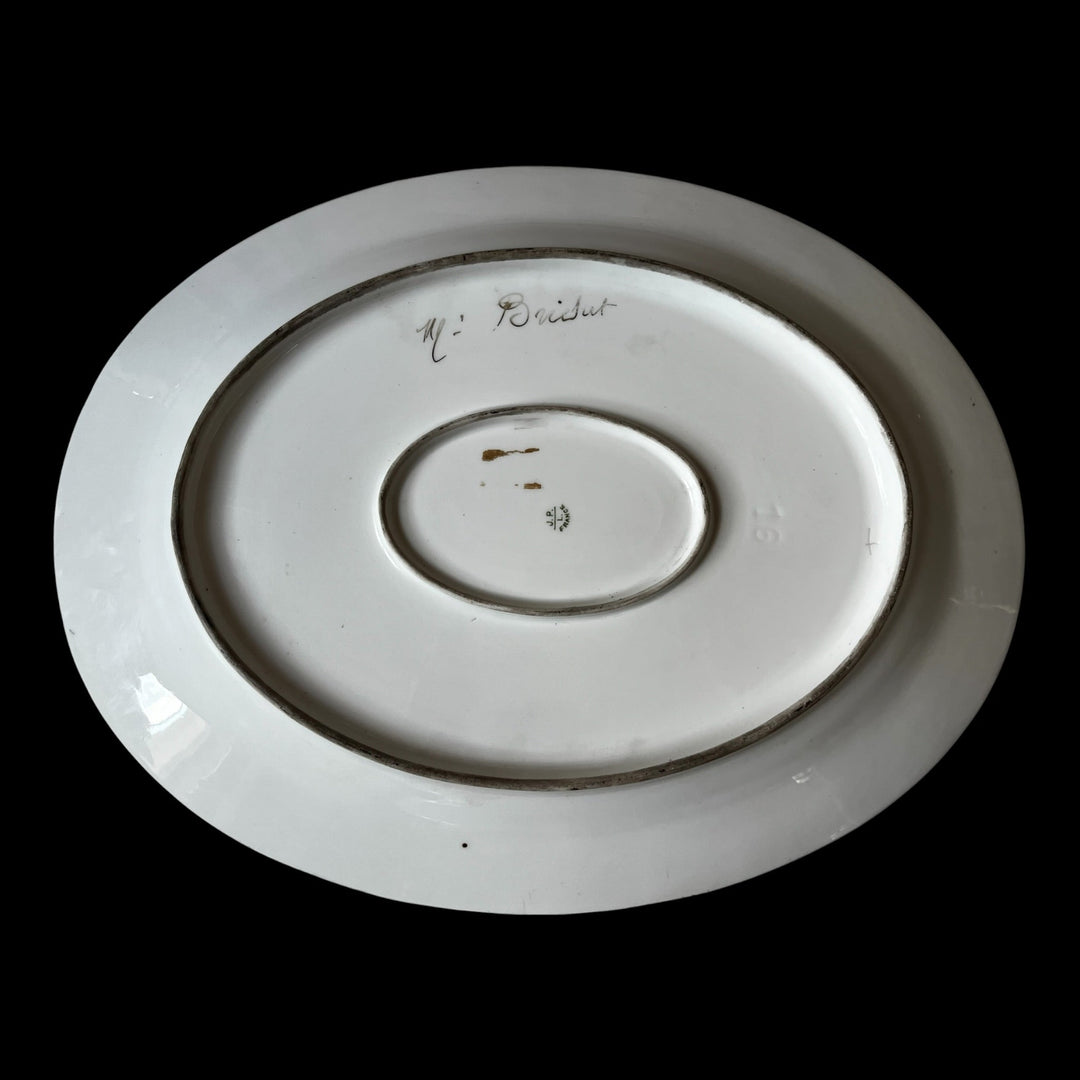 2 grands plats ovale à scène maritime de la manufacture Jean Pouyat à Limoges