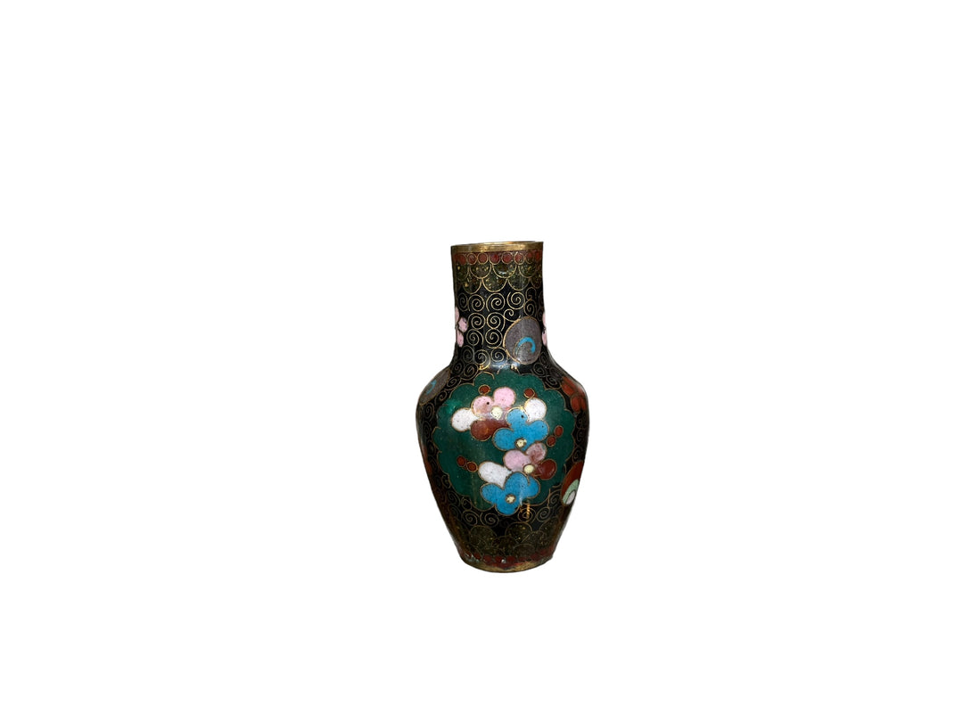 Japanese miniature cloisonné vase signed Miyasaki Meiji period