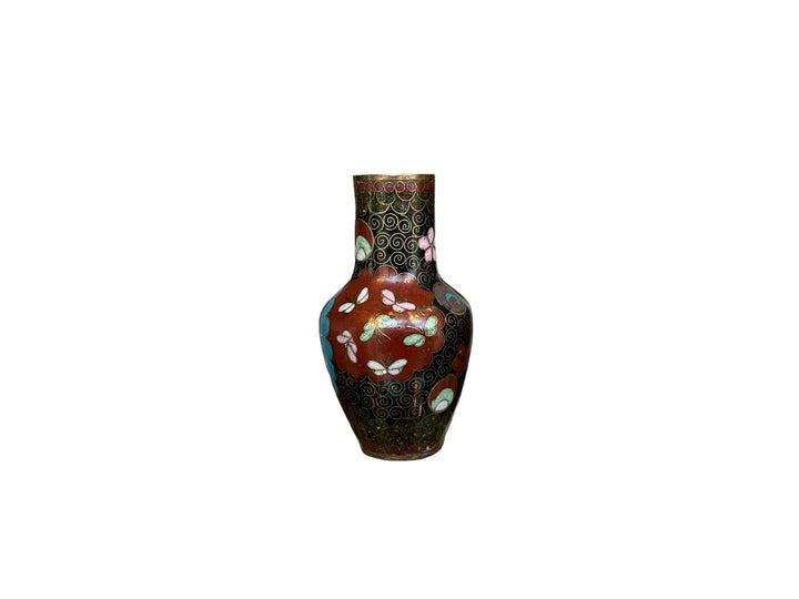 Japanese miniature cloisonné vase signed Miyasaki Meiji period