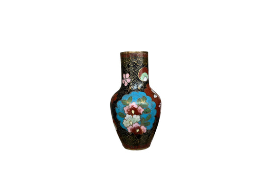 Japanese miniature cloisonné vase signed Miyasaki Meiji period