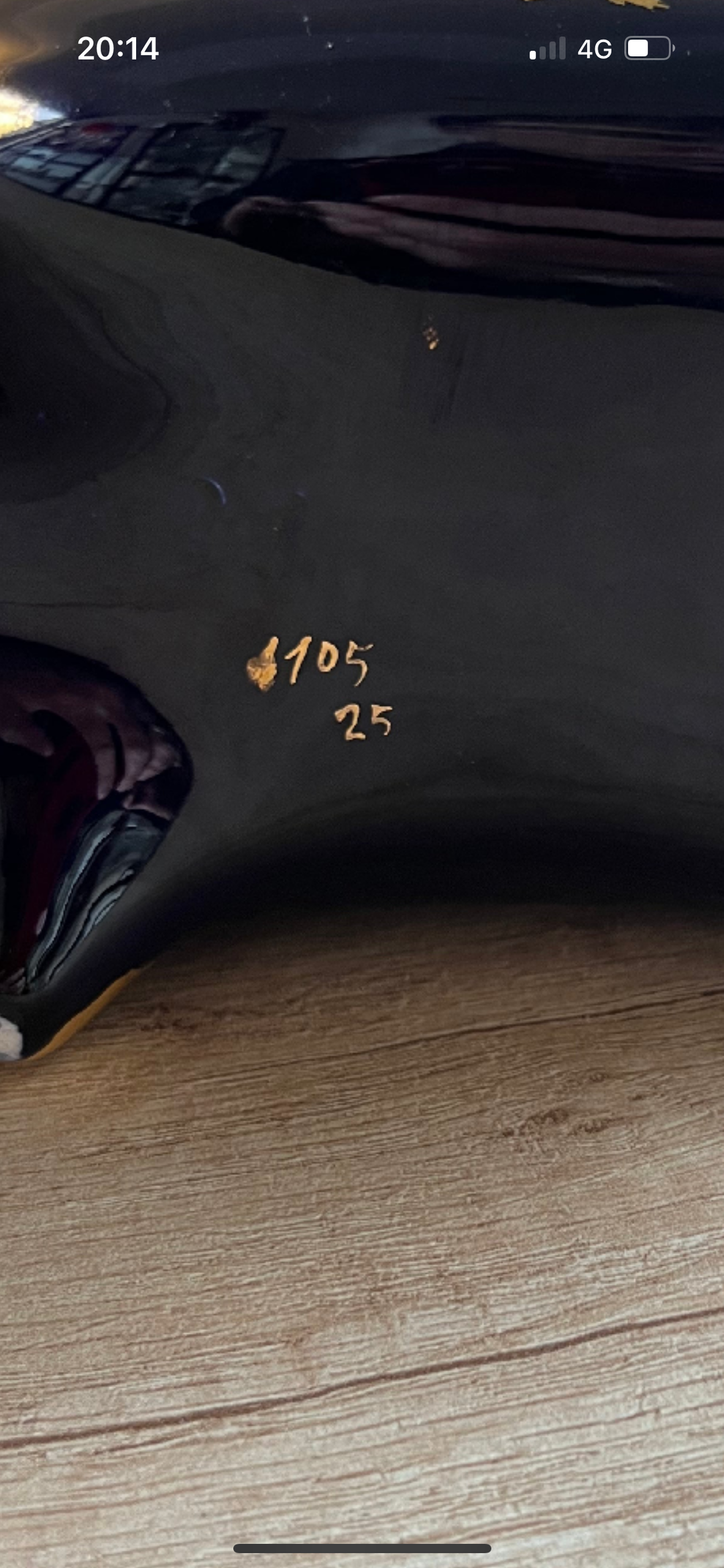 Полночное синее кашпо с золотыми цветами