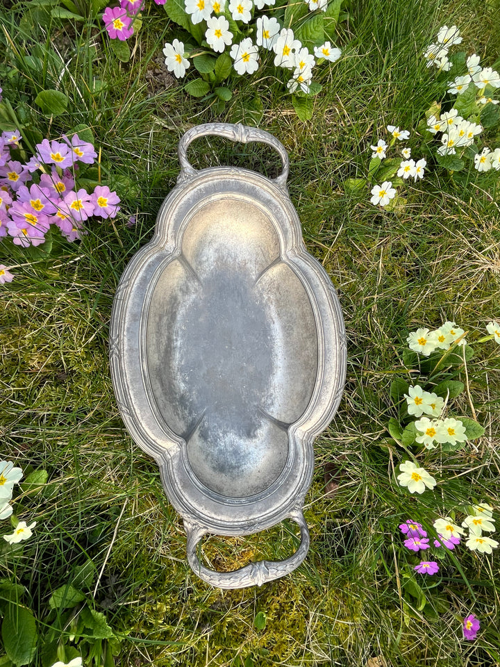 Panetière en étain argenté minerva