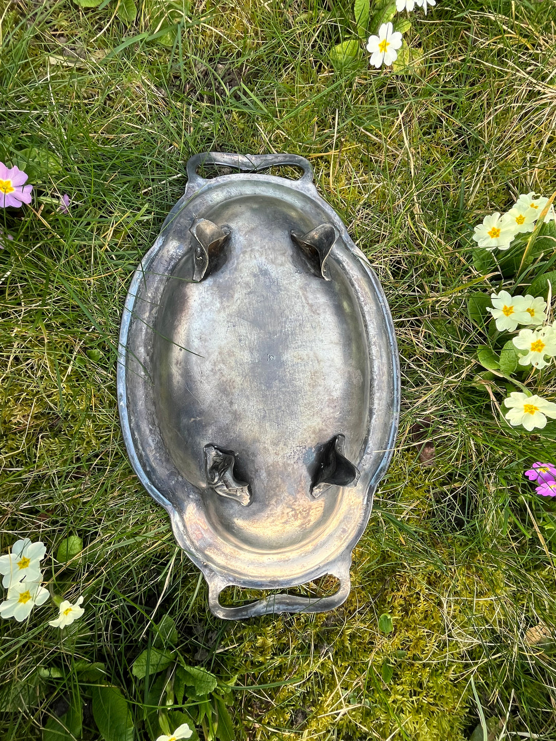 Panetière en étain argenté minerva