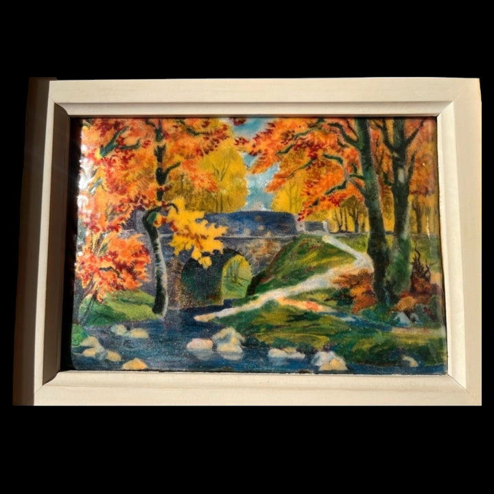 tableau émaux Limoges automne