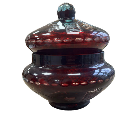 Red bohemian crystal candy box