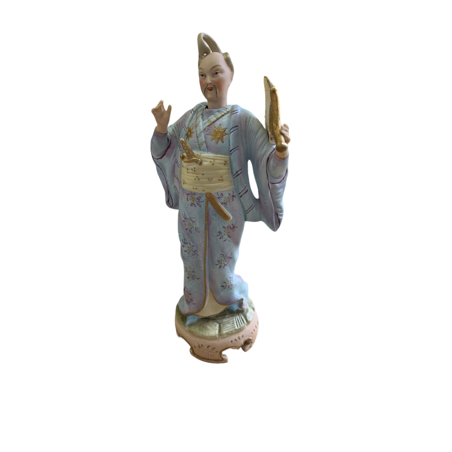 Chinese courtier in bisque porcelain with moving head 19th century