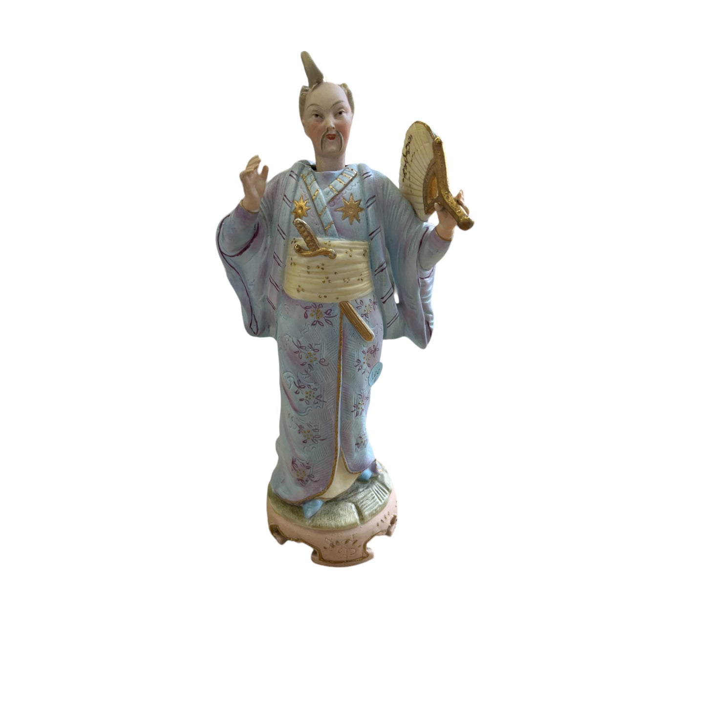 Chinese courtier in bisque porcelain with moving head 19th century