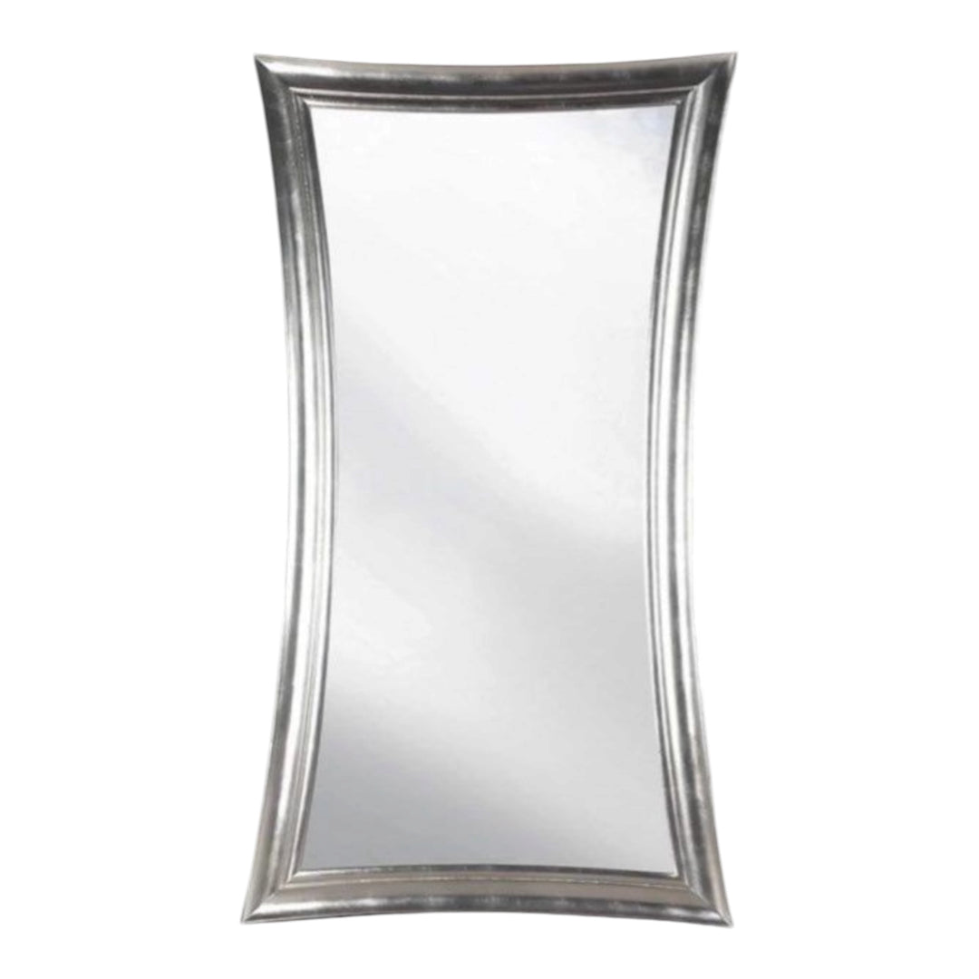 Miroir mural moderne argenté design grande feuille