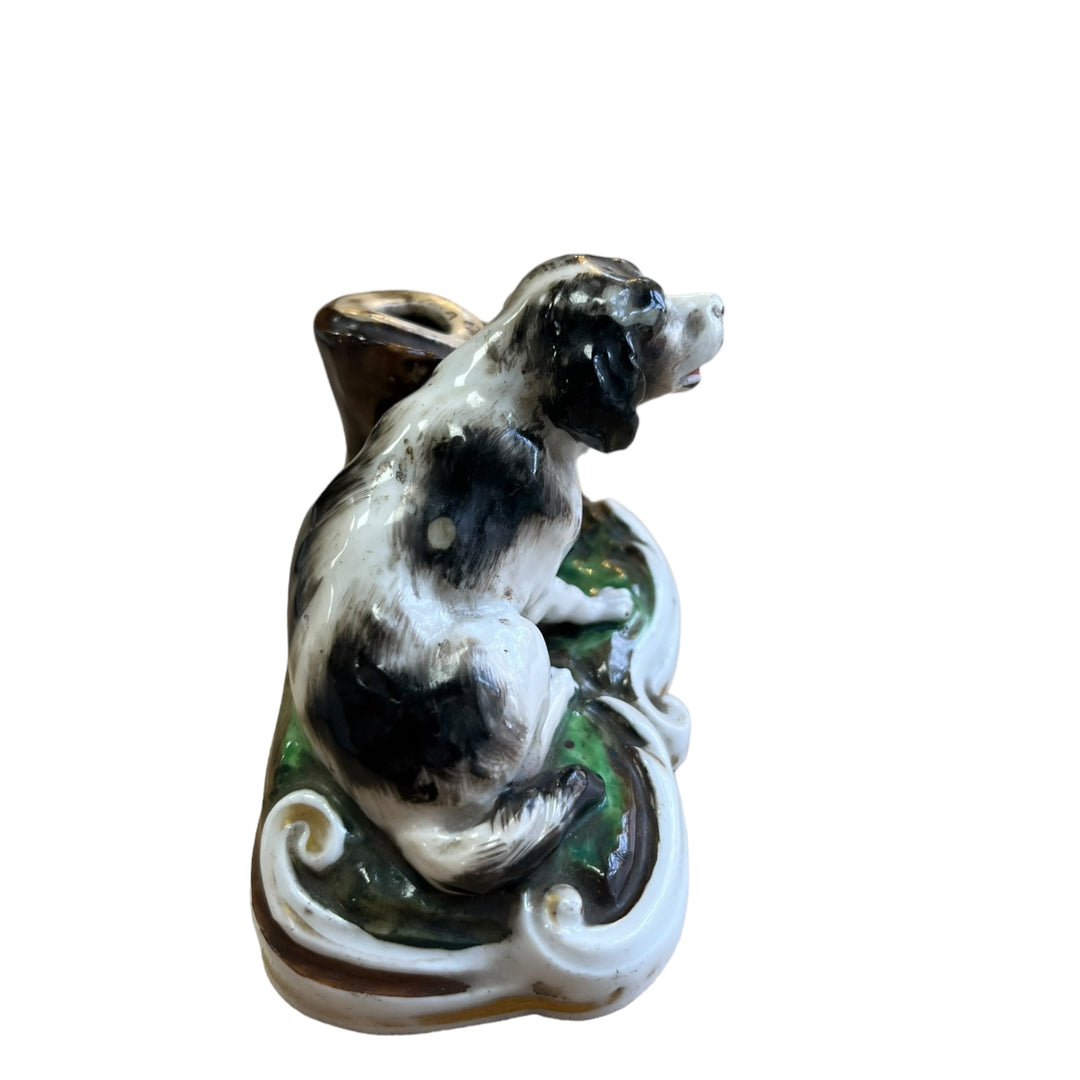 Encrier chien en porcelaine XIX e