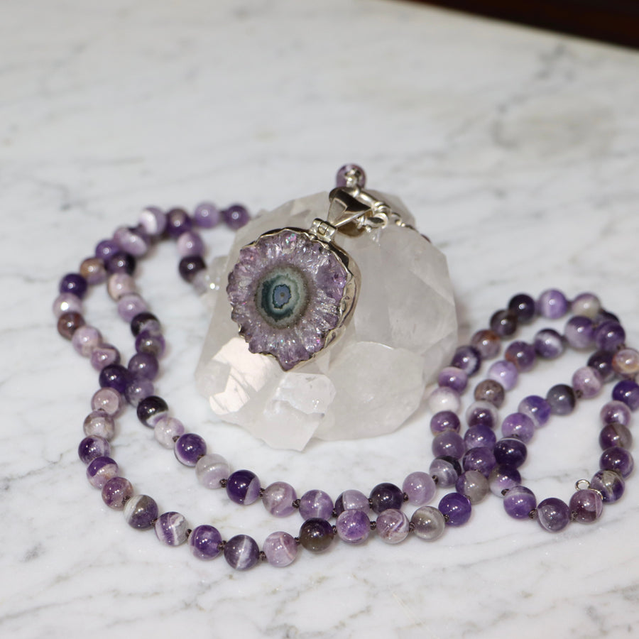 Collier MALA et Pendentif en améthyste
