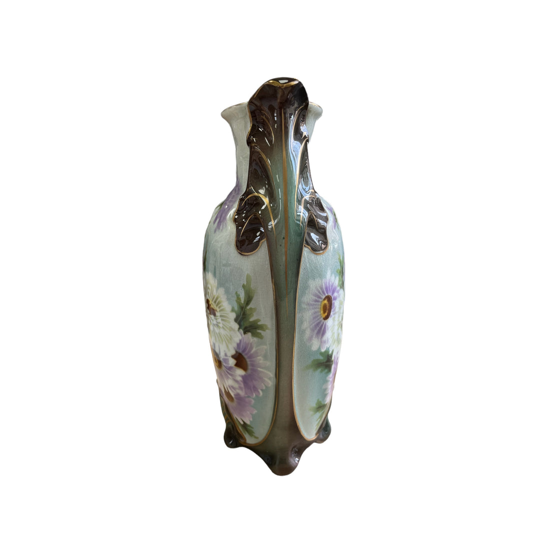 VASE reine marguerites Luneville style art nouveau