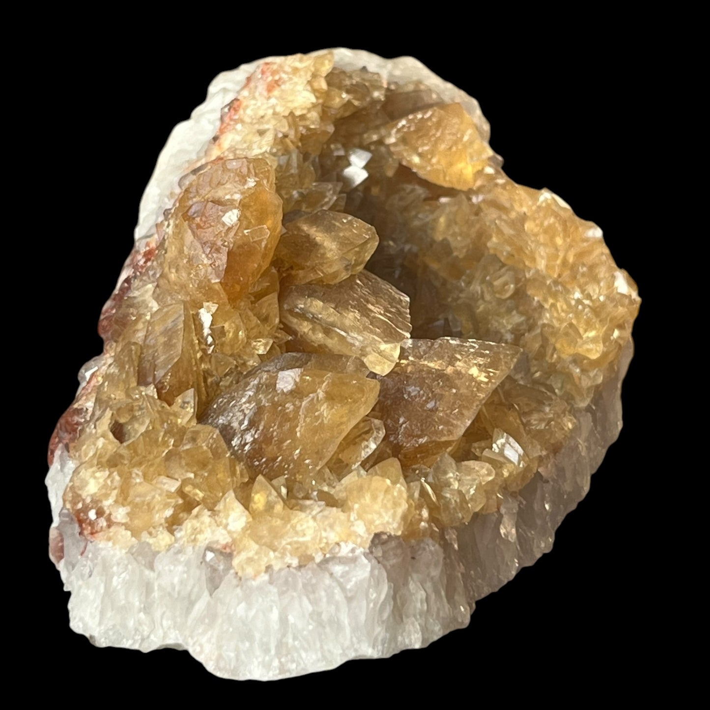 Calcite sur quartz Idar-Obenstein Allemagne DW84